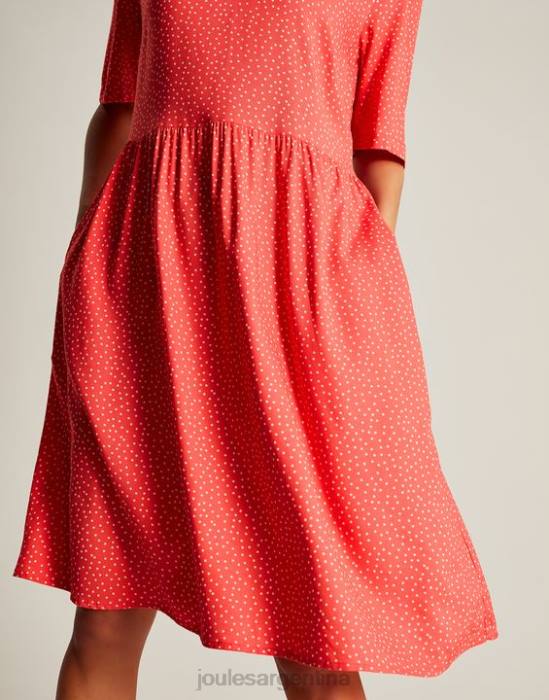 Joules vestido corto con escote y volantes de Lotty mujer Mancha roja vestir 64BB97