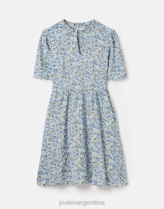 Joules vestido corto con escote y volantes de Lotty mujer flor azul vestir 64BB17