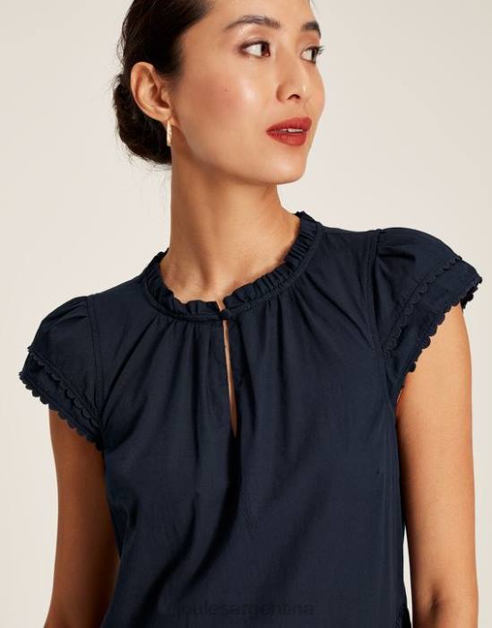 Joules vestido corto con volantes Grace mujer marina marina vestir 64BB29