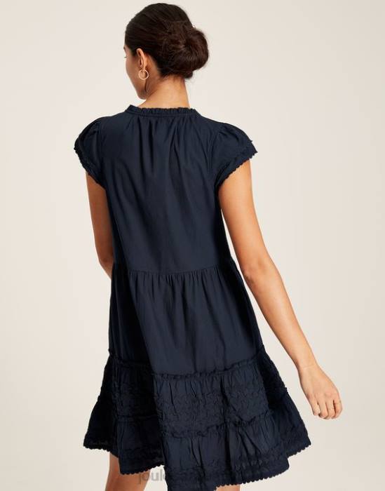 Joules vestido corto con volantes Grace mujer marina marina vestir 64BB29