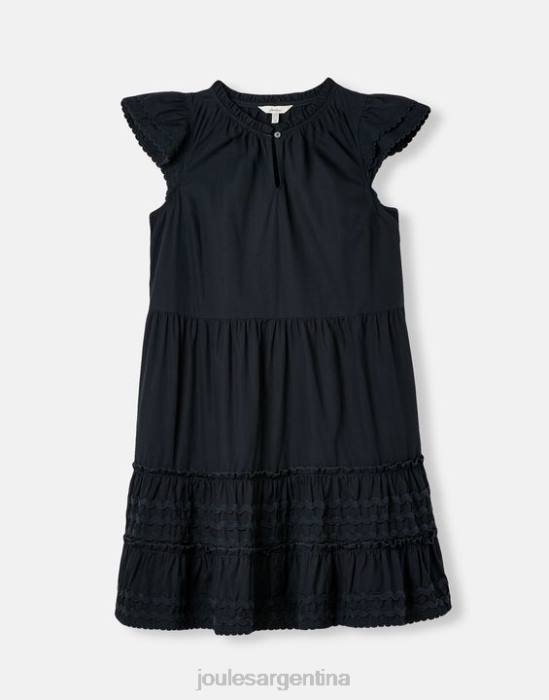 Joules vestido corto con volantes Grace mujer marina marina vestir 64BB29
