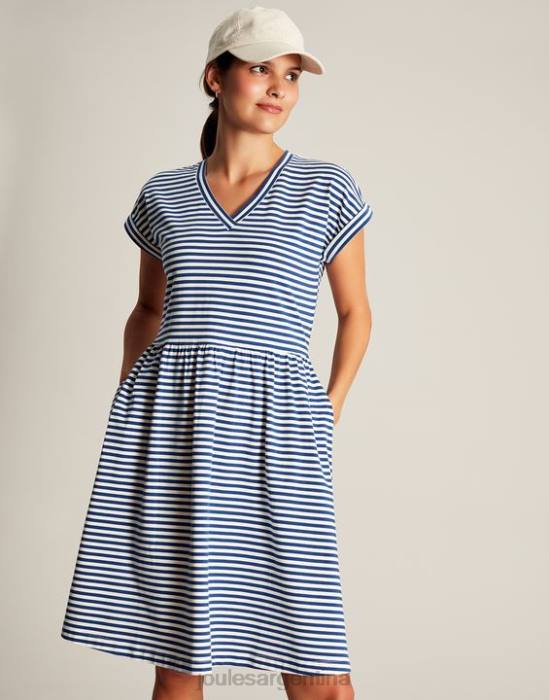 Joules vestido corto de punto piper mujer raya azul vestir 64BB16