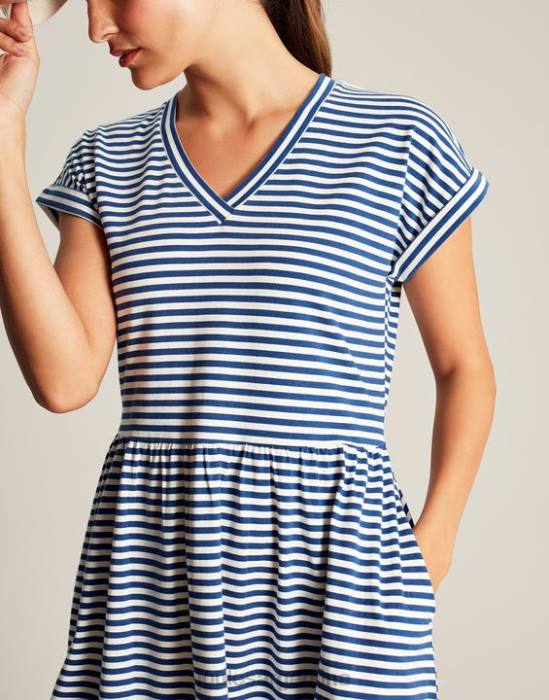 Joules vestido corto de punto piper mujer raya azul vestir 64BB16