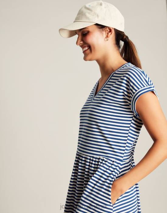 Joules vestido corto de punto piper mujer raya azul vestir 64BB16