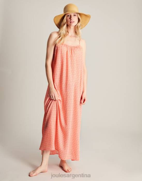 Joules vestido de playa amanda mujer florecita naranja vestir 64BB70