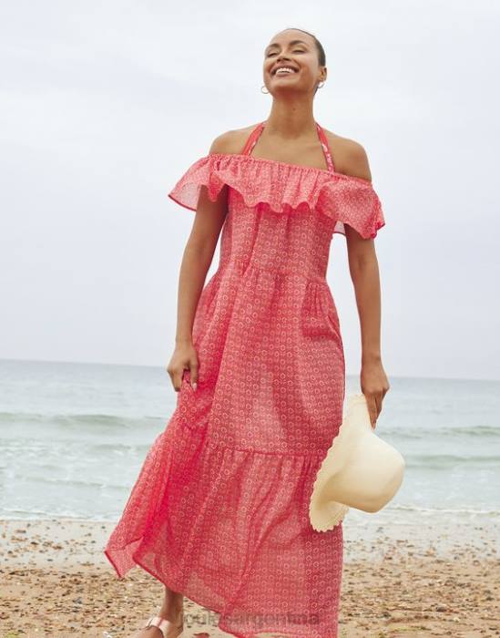 Joules vestido de playa de helecho mujer rosa floral vestir 64BB91