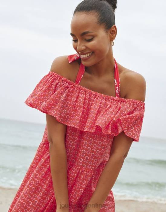 Joules vestido de playa de helecho mujer rosa floral vestir 64BB91