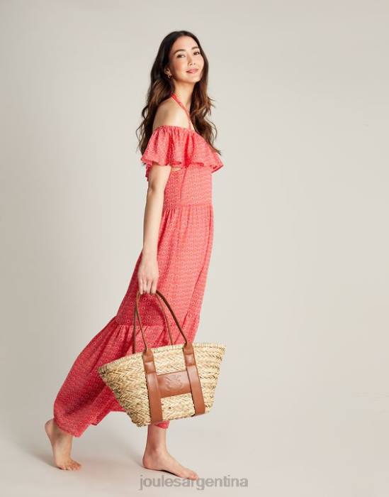 Joules vestido de playa de helecho mujer rosa floral vestir 64BB91