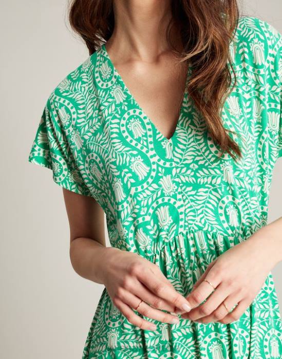 Joules vestido de punto nia mujer flores verdes vestir 64BB56