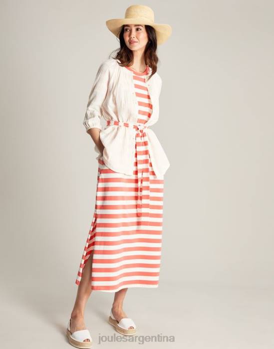 Joules vestido largo de punto paloma mujer raya rosa vestir 64BB55