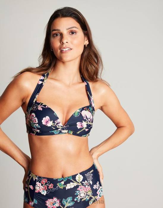 Joules top de bikini jazmín mujer floral azul marino vestir 64BB132