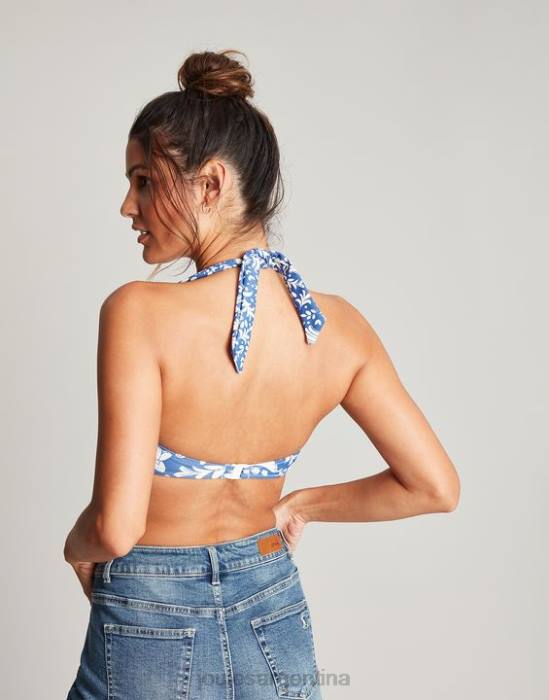 Joules top de bikini jazmín mujer mosaico azul vestir 64BB131