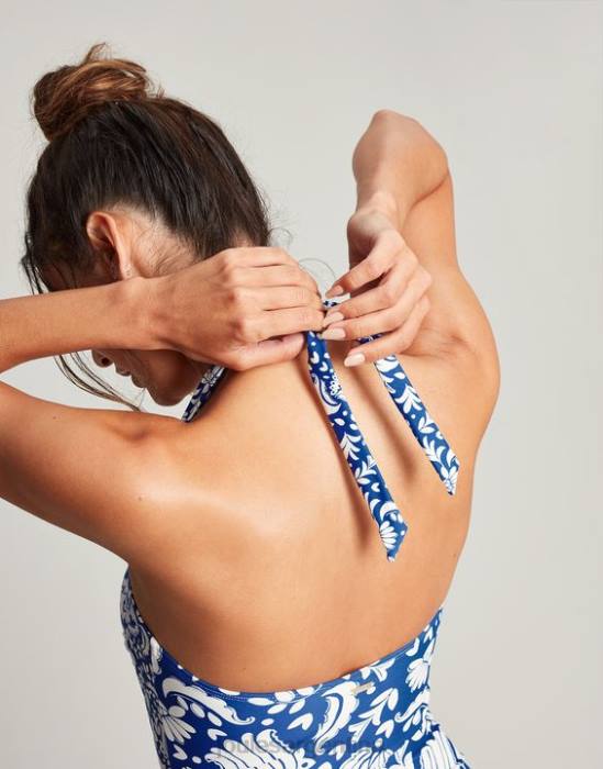 Joules traje de baño jazmín mujer mosaico azul vestir 64BB104