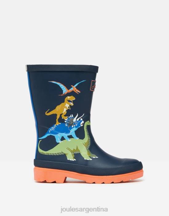 Joules botas de agua impresas Niños dinosaurio marina francesa calzado 64BB388