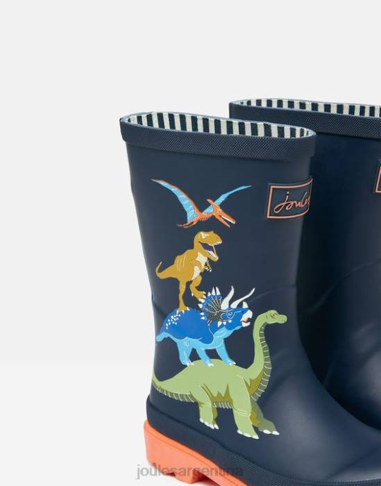 Joules botas de agua impresas Niños dinosaurio marina francesa calzado 64BB388