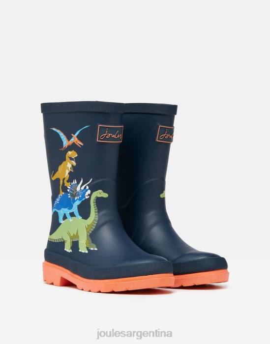 Joules botas de agua impresas Niños dinosaurio marina francesa calzado 64BB388