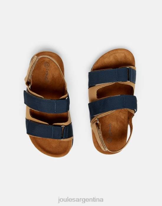 Joules sandalias toby con tira de velcro Niños azul marino bronceado calzado 64BB389