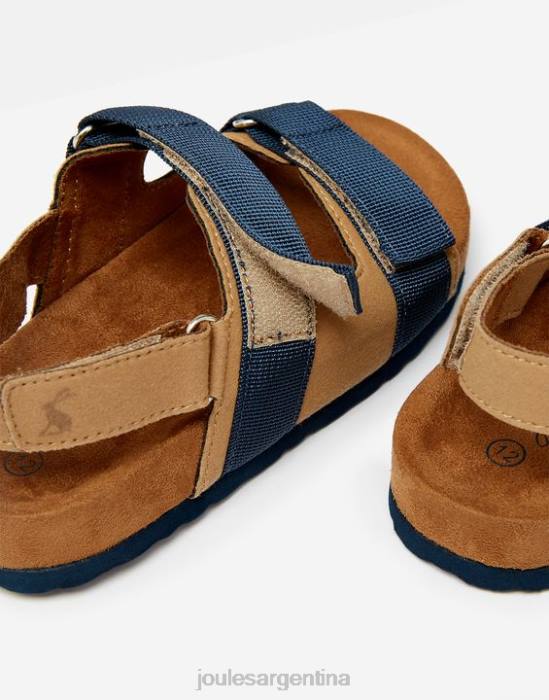 Joules sandalias toby con tira de velcro Niños azul marino bronceado calzado 64BB389