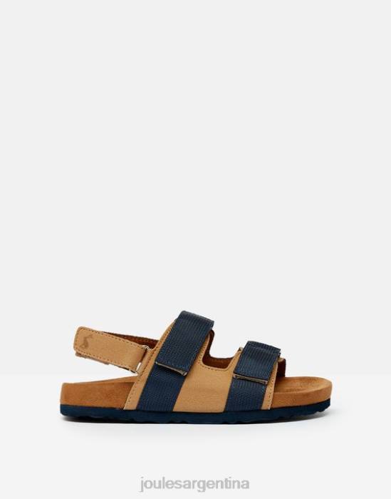 Joules sandalias toby con tira de velcro Niños azul marino bronceado calzado 64BB389
