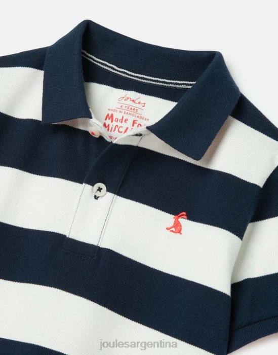 Joules polo avellana rayas 2-12 años Niños raya azul marino francesa vestir 64BB387