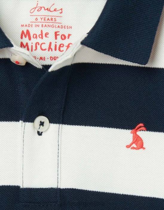 Joules polo avellana rayas 2-12 años Niños raya azul marino francesa vestir 64BB387