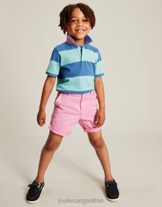 Joules polo avellana rayas 2-12 años Niños raya azul vestir 64BB335