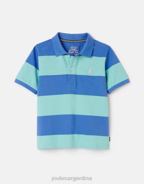Joules polo avellana rayas 2-12 años Niños raya azul vestir 64BB335