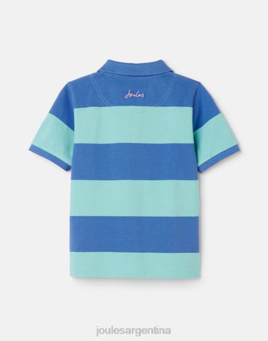 Joules polo avellana rayas 2-12 años Niños raya azul vestir 64BB335