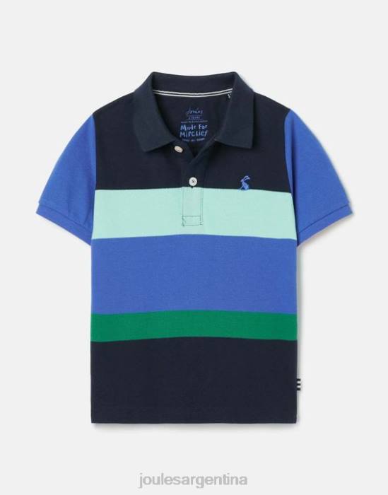 Joules polo avellana rayas 2-12 años Niños raya múltiple azul vestir 64BB385