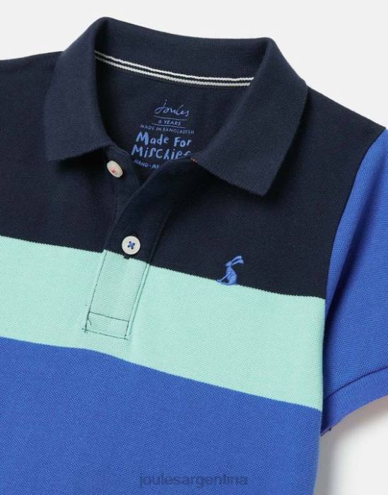 Joules polo avellana rayas 2-12 años Niños raya múltiple azul vestir 64BB385