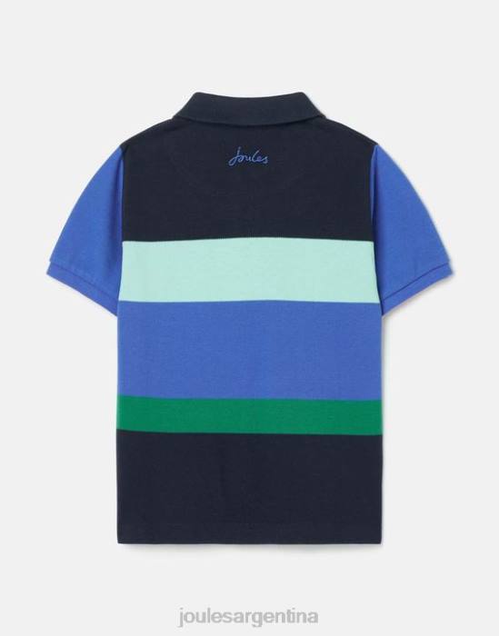 Joules polo avellana rayas 2-12 años Niños raya múltiple azul vestir 64BB385