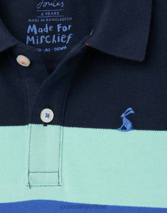 Joules polo avellana rayas 2-12 años Niños raya múltiple azul vestir 64BB385