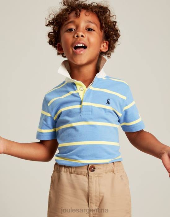 Joules polo de punto de rayas ozzy 2-12 años Niños raya amarilla azul vestir 64BB350