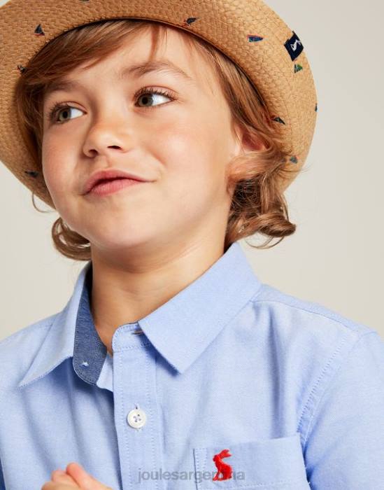 Joules camisa oxford manga corta 2-12 años Niños azul vestir 64BB379