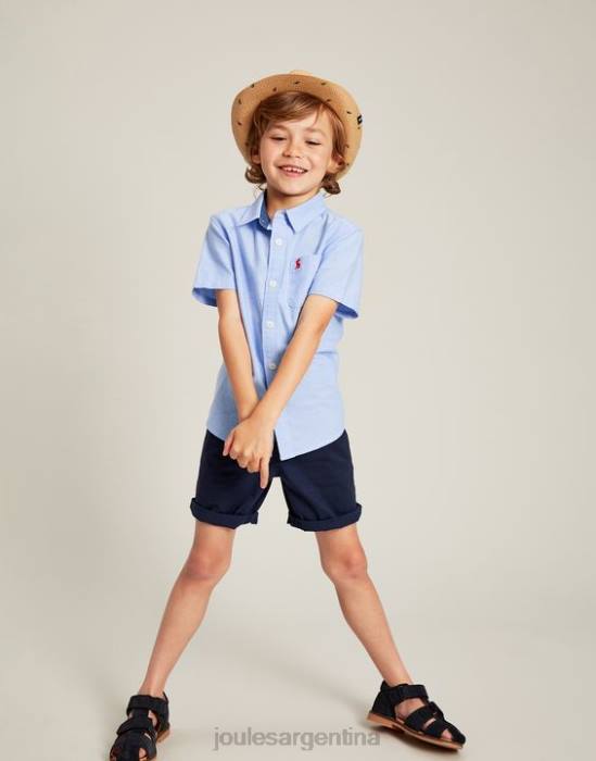 Joules camisa oxford manga corta 2-12 años Niños azul vestir 64BB379