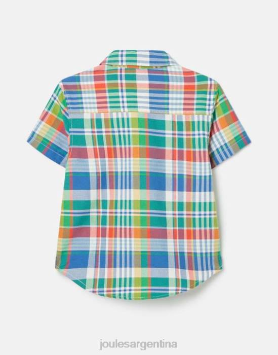 Joules camisa sark oxford cuadros manga corta 2-12 años Niños cheque azul vestir 64BB354