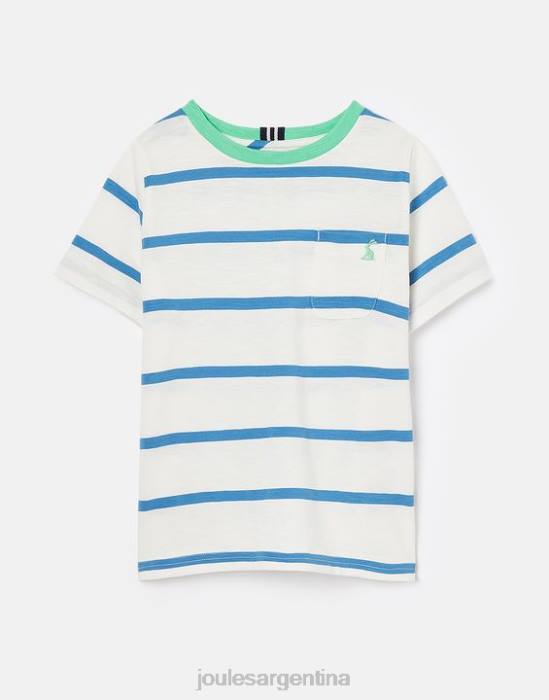 Joules camiseta a rayas lavada 2-12 años Niños raya azul claro vestir 64BB358