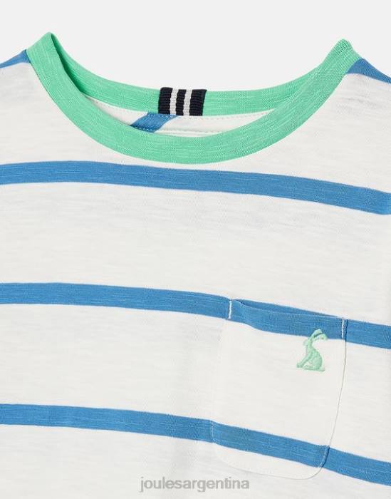 Joules camiseta a rayas lavada 2-12 años Niños raya azul claro vestir 64BB358