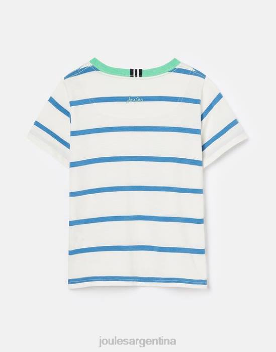 Joules camiseta a rayas lavada 2-12 años Niños raya azul claro vestir 64BB358
