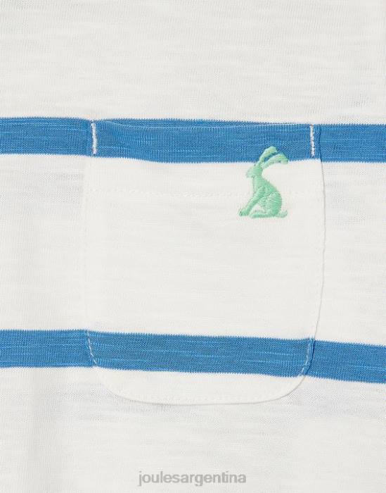 Joules camiseta a rayas lavada 2-12 años Niños raya azul claro vestir 64BB358
