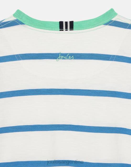 Joules camiseta a rayas lavada 2-12 años Niños raya azul claro vestir 64BB358