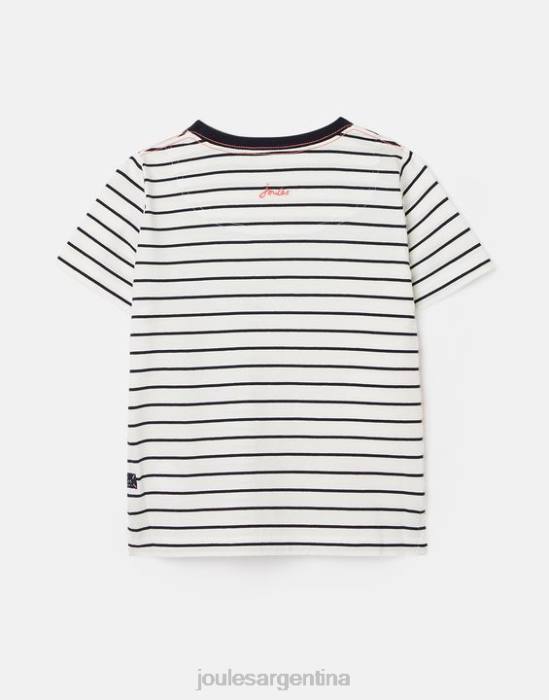 Joules camiseta archie manga corta apliques 2-8 años Niños cangrejos de rayas azul marino vestir 64BB364