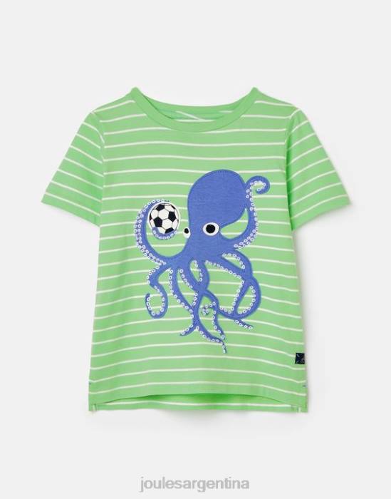 Joules camiseta archie manga corta apliques 2-8 años Niños pulpo verde vestir 64BB367