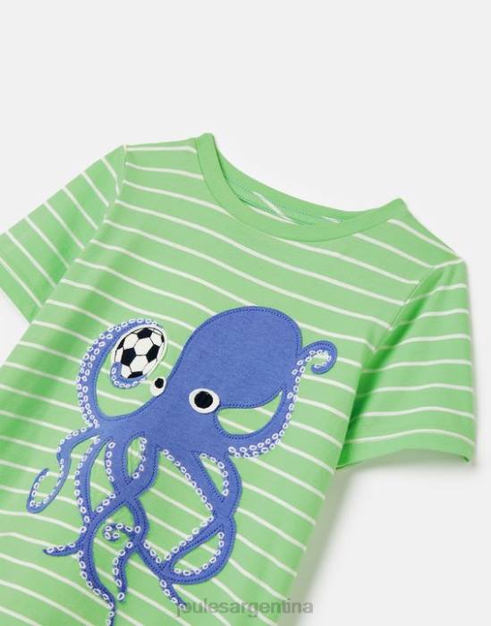 Joules camiseta archie manga corta apliques 2-8 años Niños pulpo verde vestir 64BB367