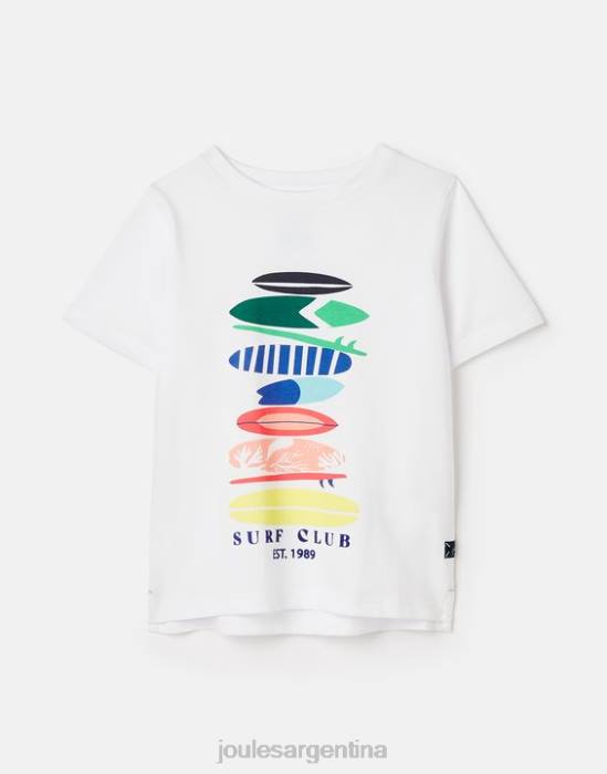 Joules camiseta manga corta ben 2-12 años Niños tablas de surf blancas vestir 64BB362
