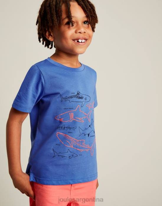 Joules camiseta manga corta ben 2-12 años Niños tiburones azules vestir 64BB353