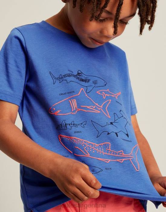 Joules camiseta manga corta ben 2-12 años Niños tiburones azules vestir 64BB353
