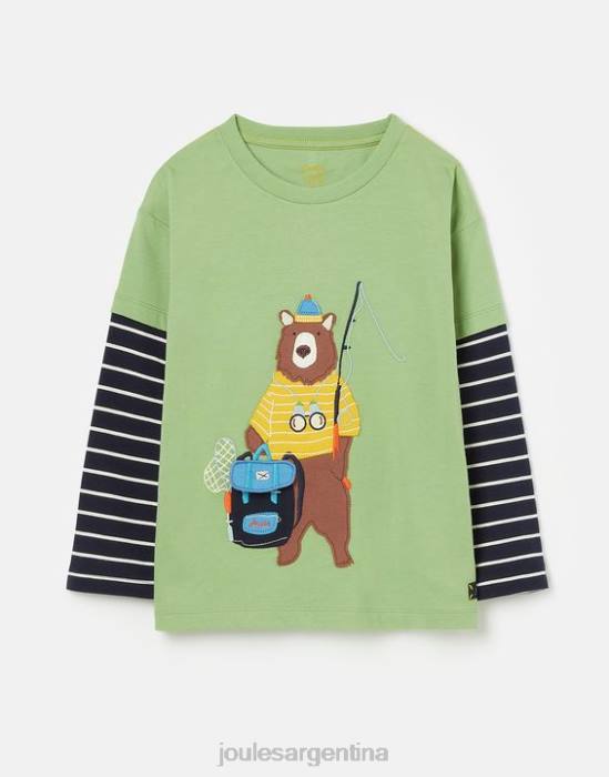 Joules top con ilustraciones de manga larga chomp 2-8 años Niños verde claro vestir 64BB341