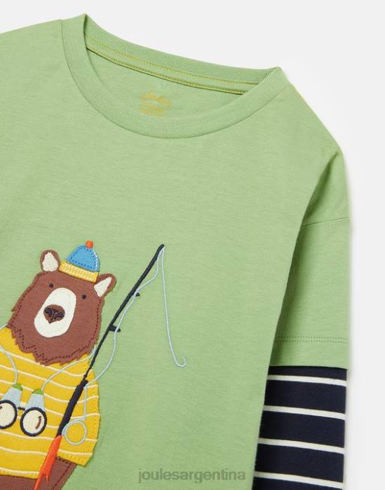 Joules top con ilustraciones de manga larga chomp 2-8 años Niños verde claro vestir 64BB341