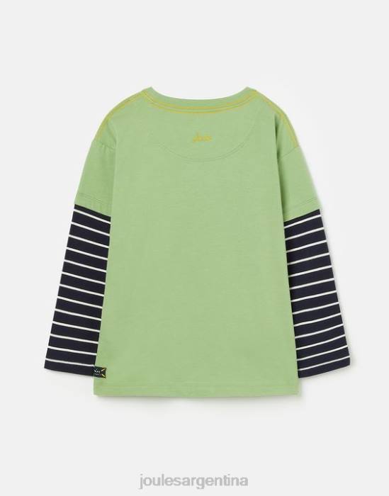 Joules top con ilustraciones de manga larga chomp 2-8 años Niños verde claro vestir 64BB341